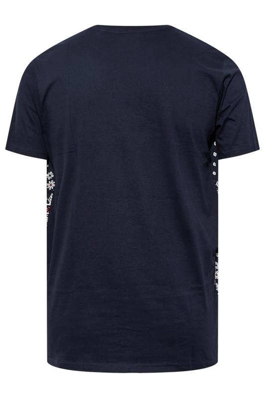 BadRhino Big & Tall Navy Blue Christmas Fairlise T-Shirt | BadRhino 4