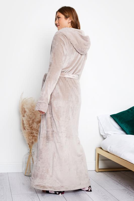 LTS Tall Pink Faux Fur Trim Dressing Gown 4