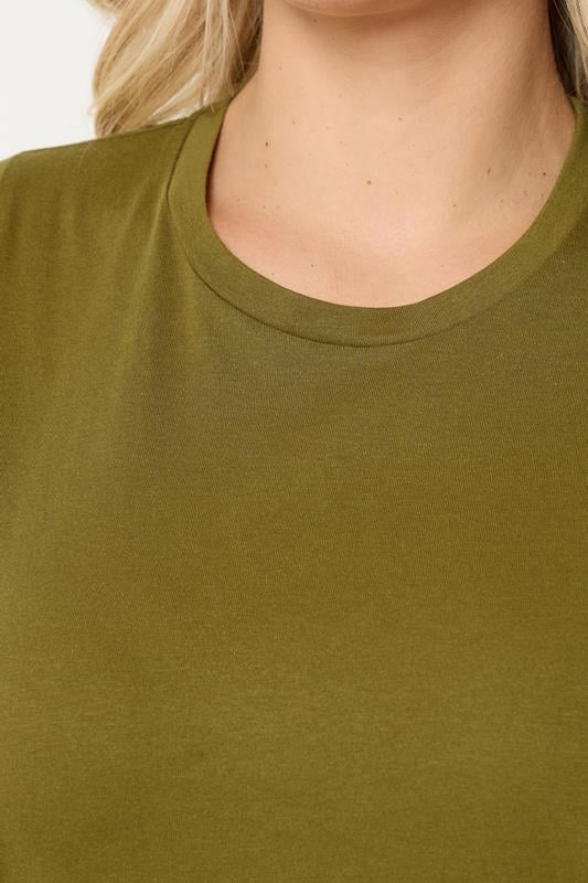YOURS Plus Size Green Core Basic T-Shirt | Yours Clothing 4