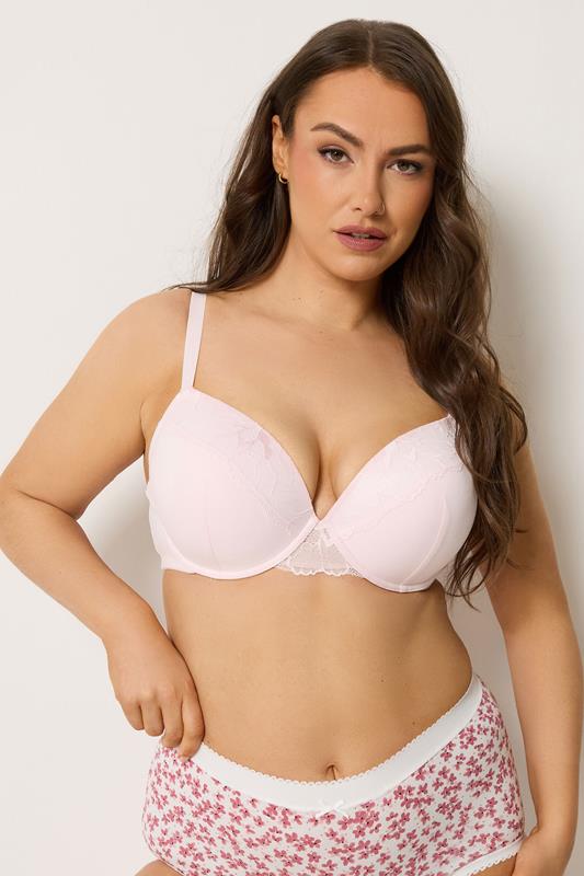 YOURSET 2 PACK Plus Size Pink & Grey Padded Underwired Bras | Yours Clothing 4