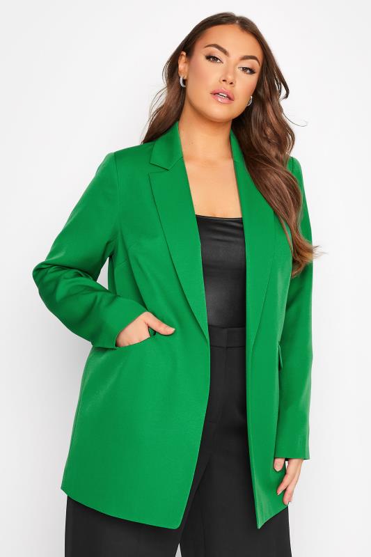 Plus Size  Curve Green Tailored Blazer