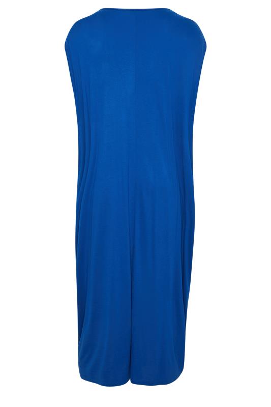 YOURS Plus Size Cobalt Blue Double Layered Midi Dress | Yours Clothing 7