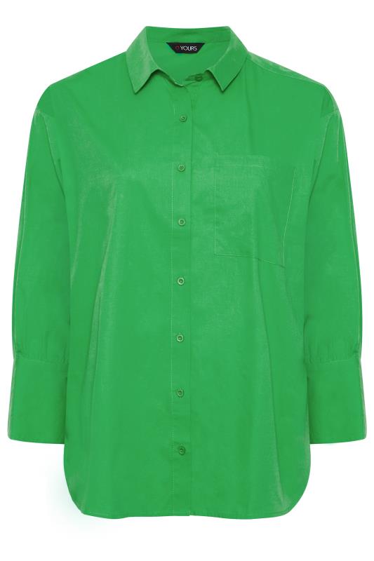 Plus Size Green Oversized Poplin Shirt | Yours Clothing 6