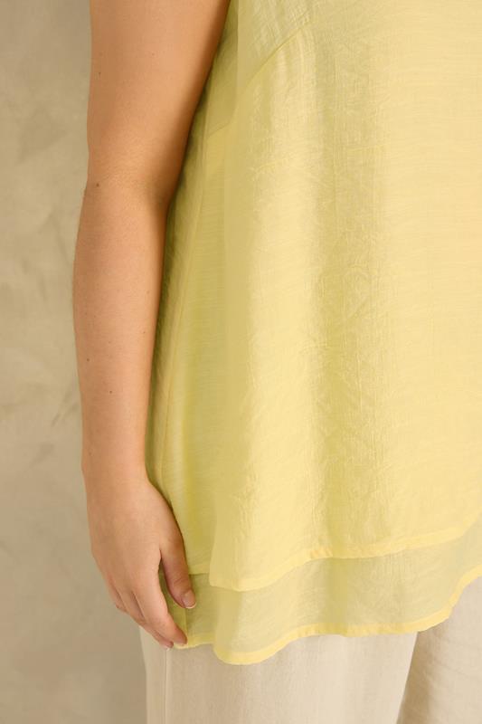 EVANS Plus Size Yellow Double Layer Vest Top | Evans 5