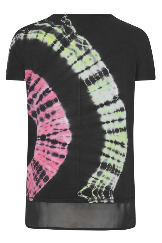Plus Size Black Tie Dye Grown On Sleeve Top | Yours Clothing 6