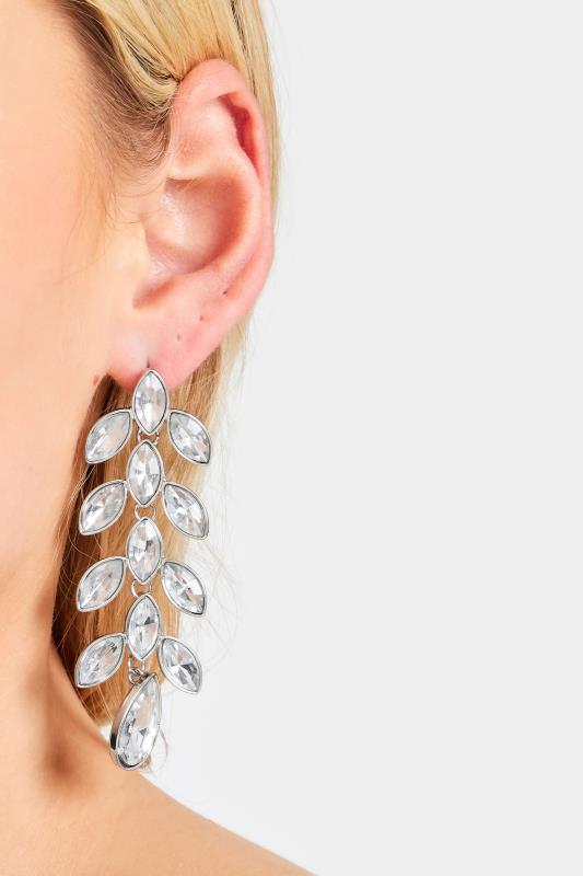 Plus Size  Silver Diamante Statement Earring