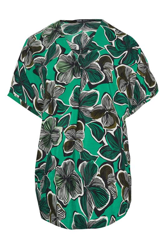 YOURS Curve Green Floral Print Shirt | Yours Clothing 6