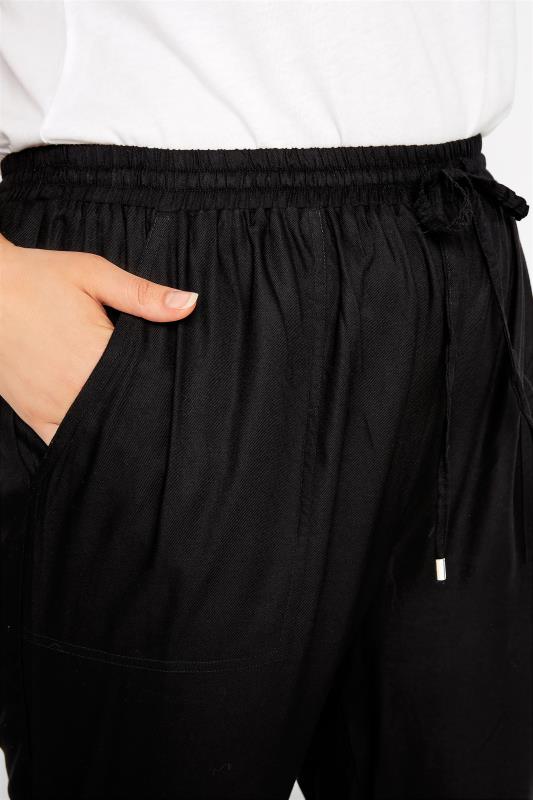 Plus Size Black Cuffed Joggers | Yours Clothing 3