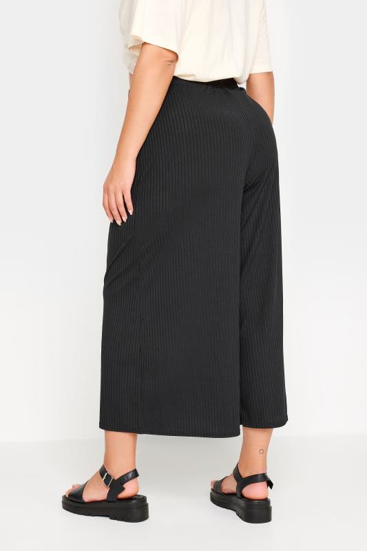 LIMITED COLLECTION Plus Size Black Ribbed Culottes | Yours Clothing 3