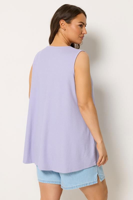 YOURS Plus Size Purple Soft Touch Swing Vest Top | Yours Clothing 2