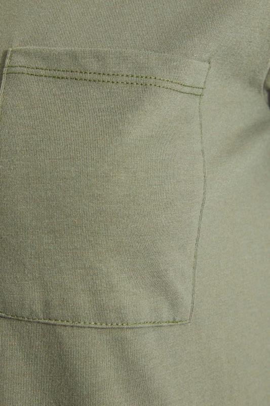 Petite Khaki Green Short Sleeve Pocket T-Shirt 5