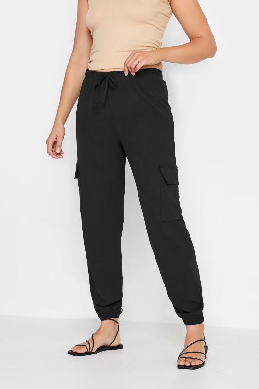  Grande Taille LTS Tall Black Cuffed Cargo Trousers