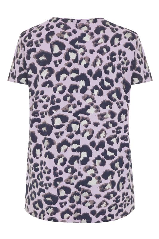 Lilac Leopard Print Grown On T-Shirt 