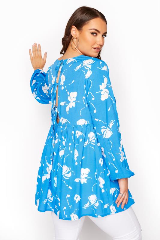 LIMITED COLLECTION Blue Floral Smock Blouse_C.jpg