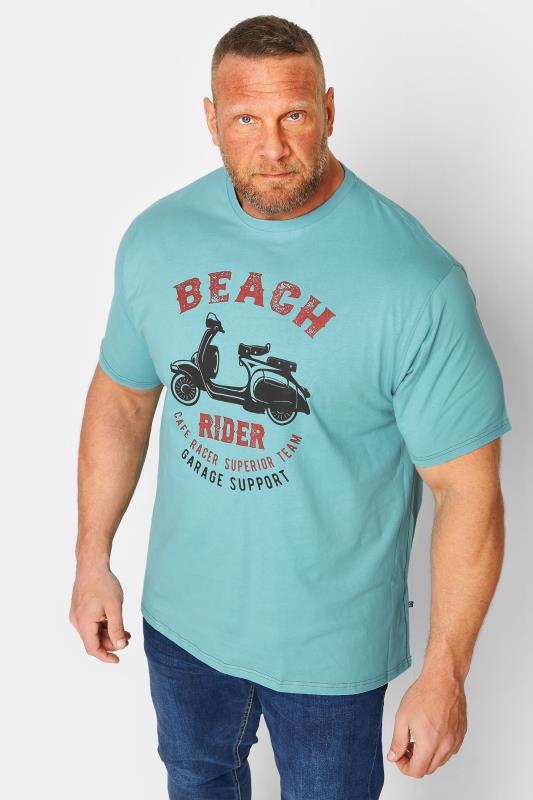 Men's  KAM Big & Tall Blue Beach Rider T-Shirt