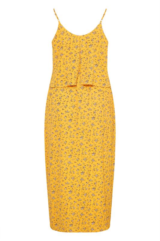 YOURS LONDON Curve Yellow Ditsy Floral Overlay Dress 7