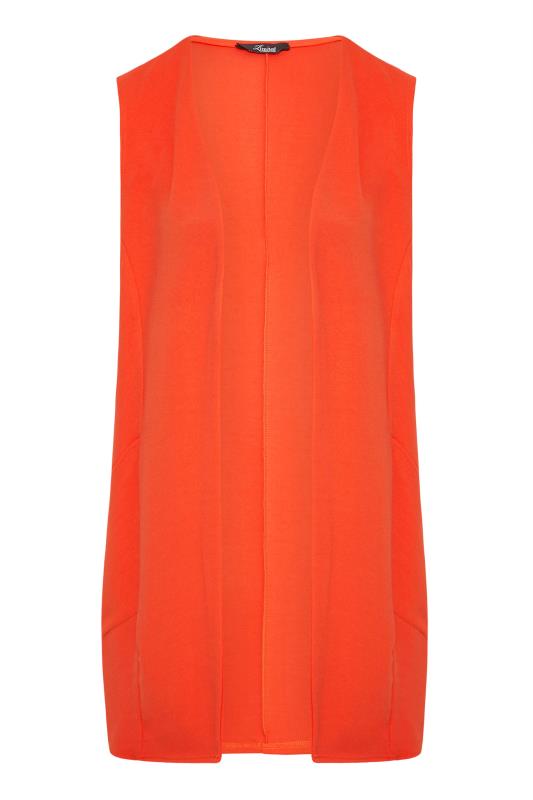 LIMITED COLLECTION Curve Bright Orange Sleeveless Blazer | Yours Clothing 6