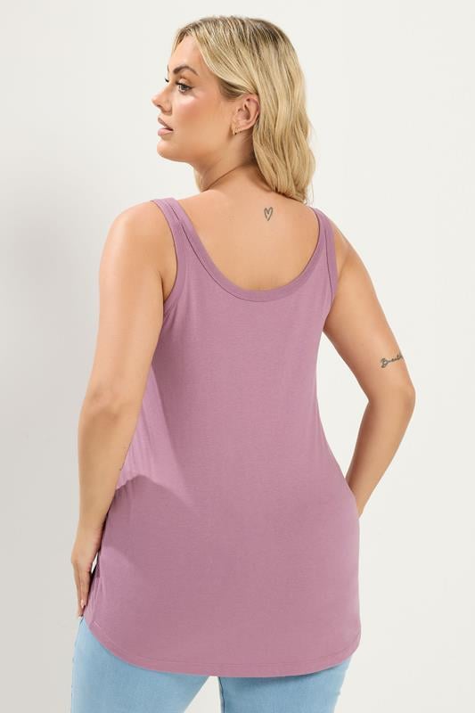 YOURS Plus Size Light Purple Vest Top | Yours Clothing 2
