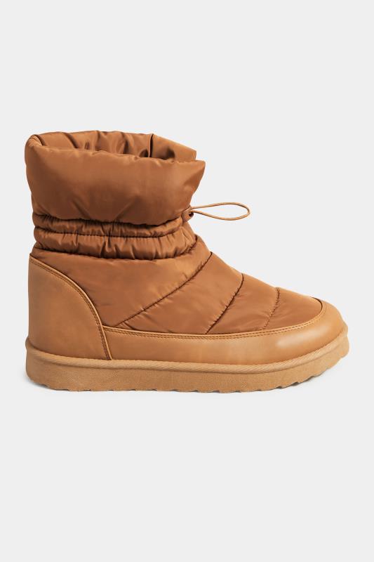 Brown Padded Snow Boots In Wide E Fit & Extra Wide EEE Fit | Yours Clothing 3