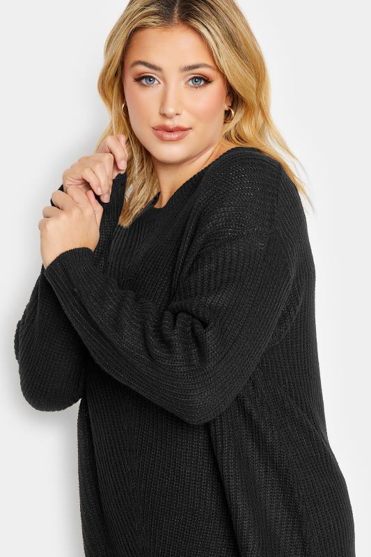 Plus Size Curve Black Essential Knitted Jumper | Yours Clothing 4