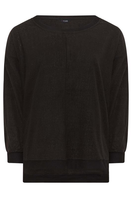 Plus Size Black Soft Touch Fleece Sweatshirt | Yours Clothing 6