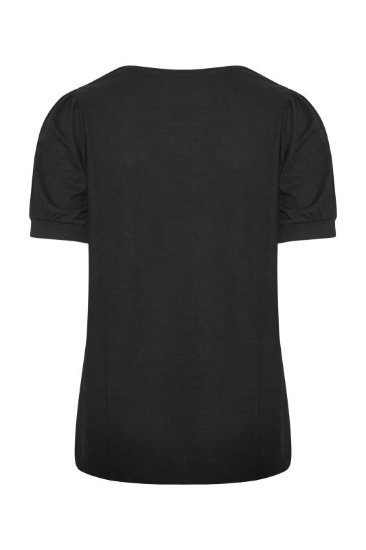 Curve Black Puff Sleeve T-Shirt 6