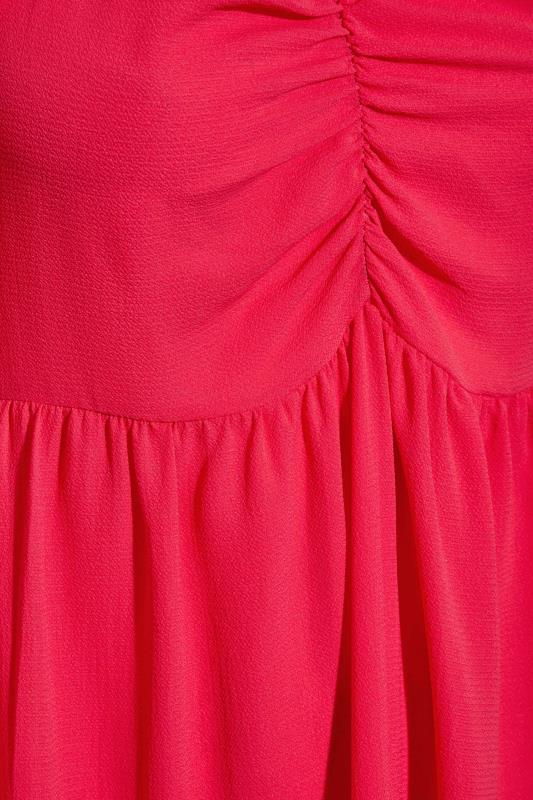 LIMITED COLLECTION Curve Hot Pink Ruched Blouse 4