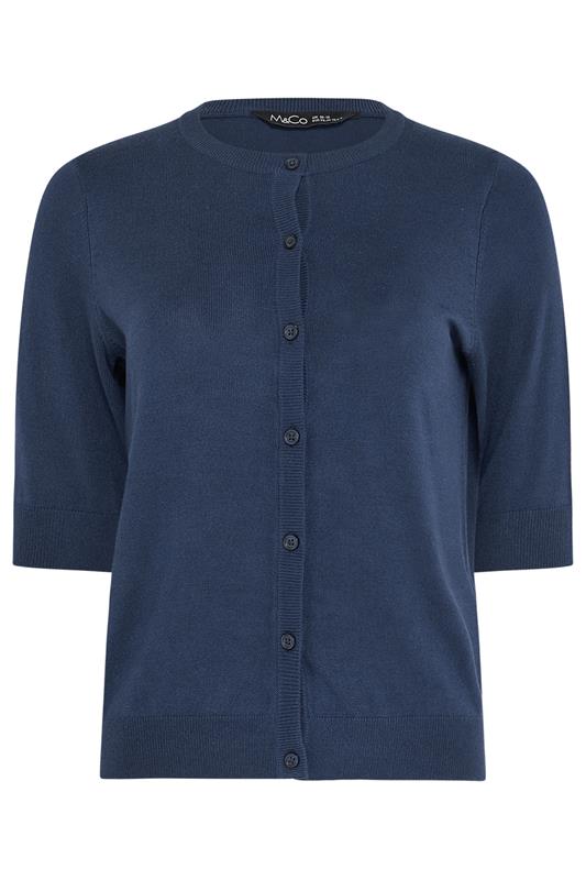 M&Co Navy Blue Button Through Short Sleeve Cardigan | M&Co 5
