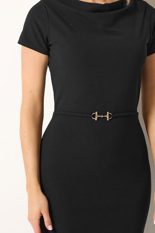LTS Tall Women's Black Scuba Buckle Midi Dress | Long Tall Sally 4
