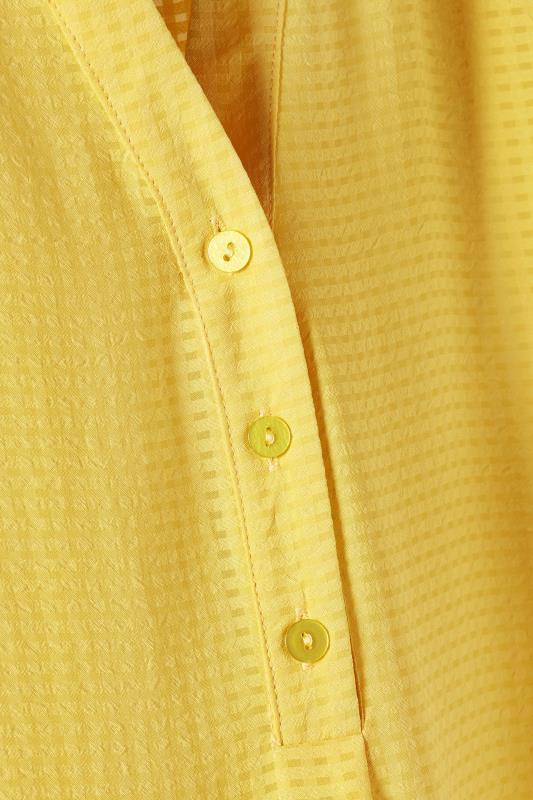 EVANS Plus Size Lemon Yellow Woven Check Blouse | Evans 8