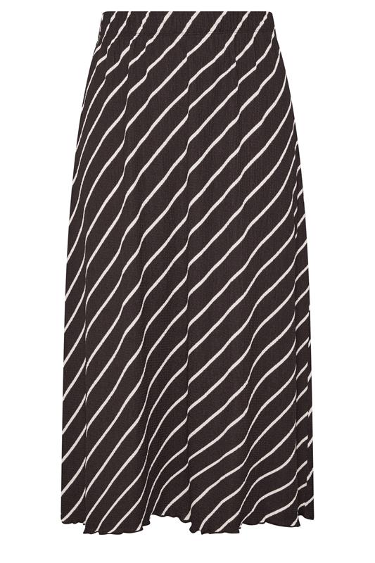 YOURS Plus Size Chocolate Brown Stripe Maxi Skirt | Yours Clothing 6