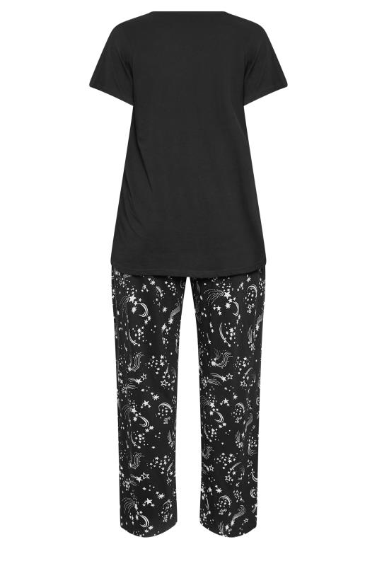 YOURS Plus Size Black 'Shine Like the Stars' Slogan Pyjama Set | Yours Clothing 6