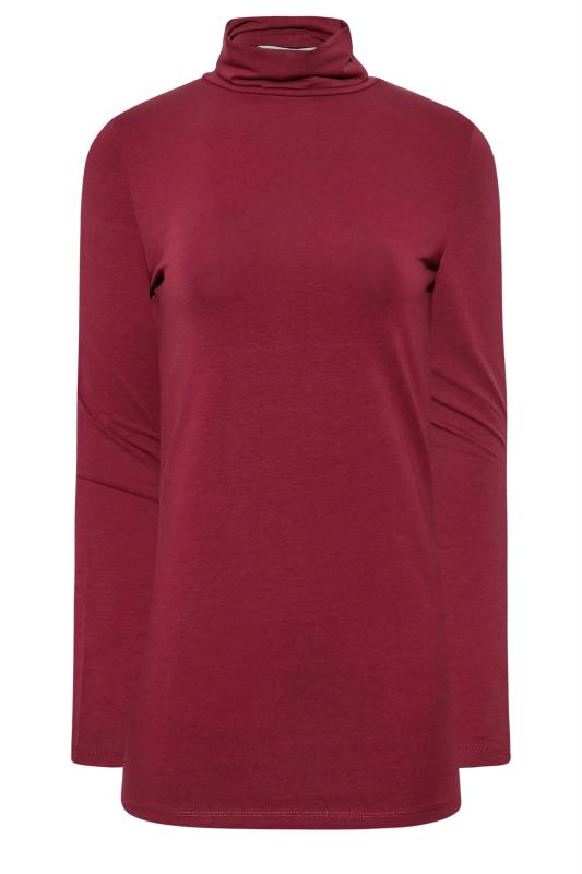 LTS Tall Dark Red Roll Neck Long Sleeve Top 6