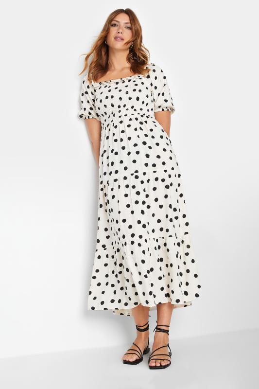LTS Tall White Polka Dot Puff Sleeve Maxi Dress | Long Tall Sally  2