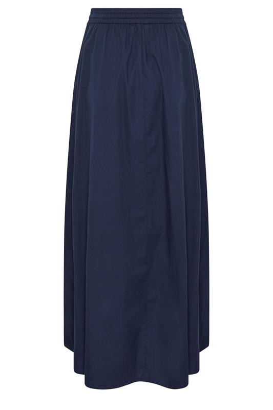 LTS Tall Women's Navy Blue Pull On Cotton Maxi Skirt | Long Tall Sally 6