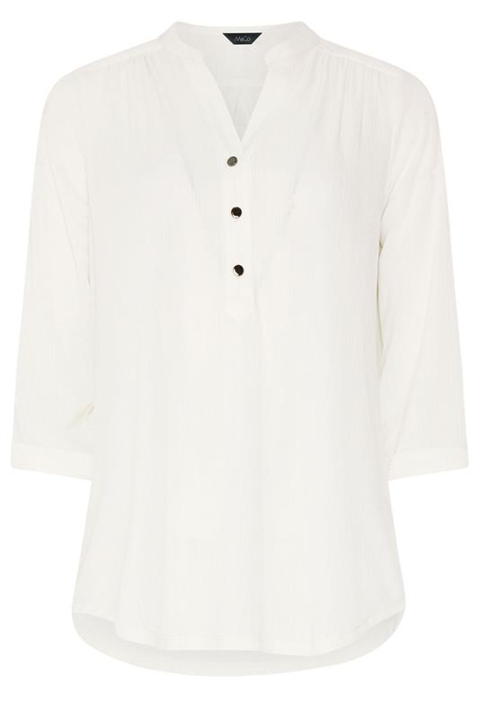M&Co Ivory White Textured Lightweight Blouse| M&Co 5