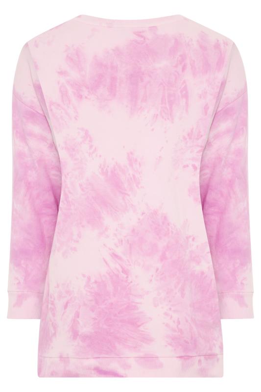 Pink Tie Dye 'Precious Life' Print Sweatshirt_BK.jpg