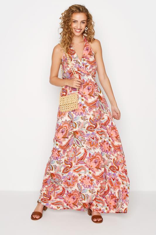 LTS Tall Pink Paisley Print Halter Neck Maxi Dress 2