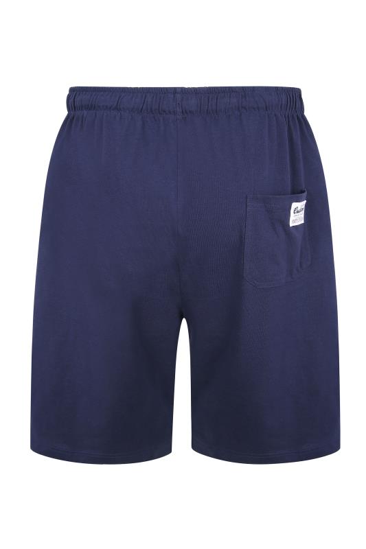 ED BAXTER Big & Tall Navy Blue Script Shorts_BK.jpg