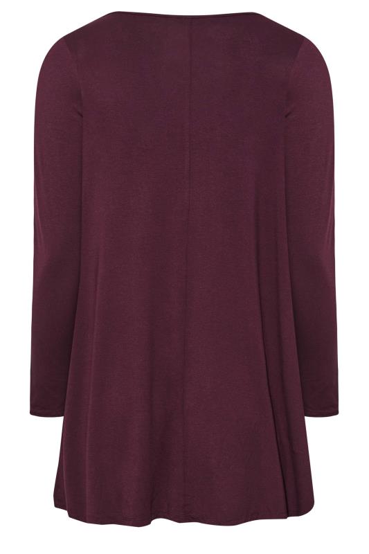 Plus Size Berry Red Cut Out Swing Top | Yours Clothing 7