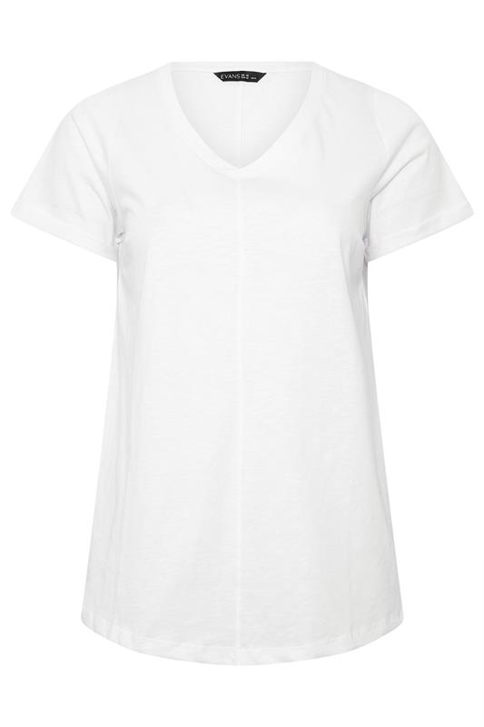 EVANS Plus Size 2 Pack Blue & White Cotton T-shirts | Evans 9