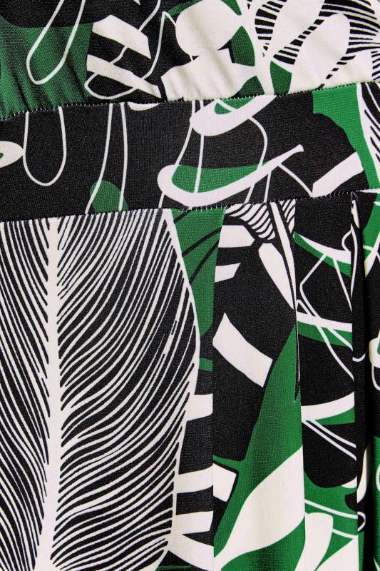 Curve Green Tropical Print Wrap Dress 5