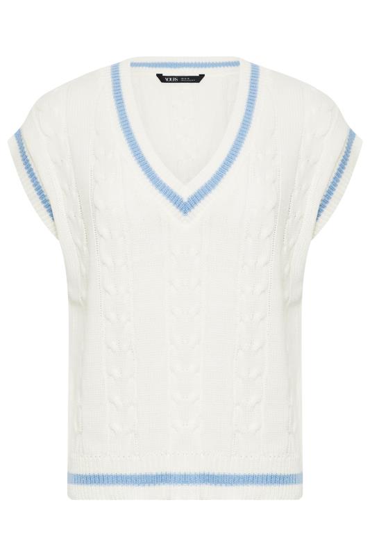 Plus Size  YOURS PETITE Curve White Cricket Knitted Vest Top
