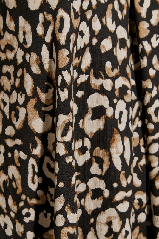 Plus Size Black Leopard Print Pleat Front Top | Yours Clothing 5