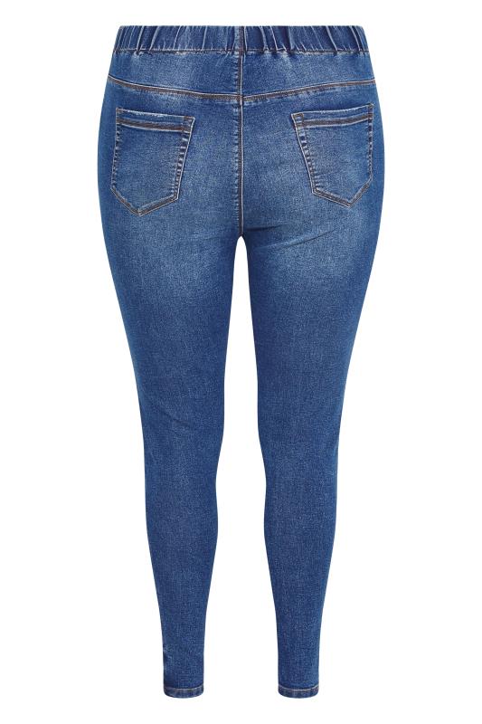 YOURS FOR GOOD Plus Size Blue Ripped JENNY Jeggings | Yours Clothing 6
