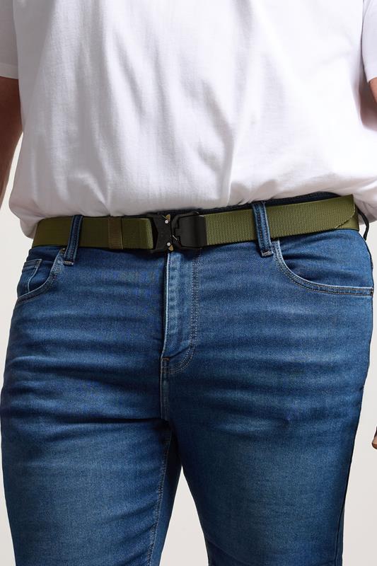  D555 Ceinture vert kaki à boucle