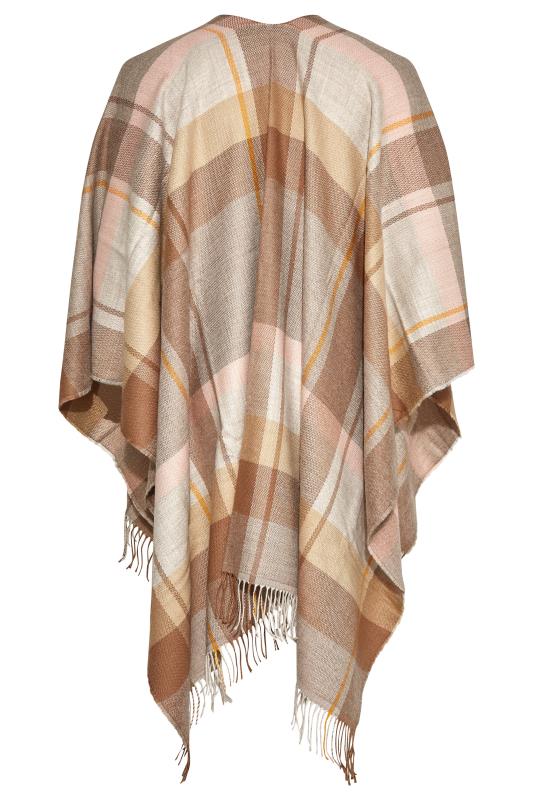 Curve Brown Check Knitted Wrap Shawl 7