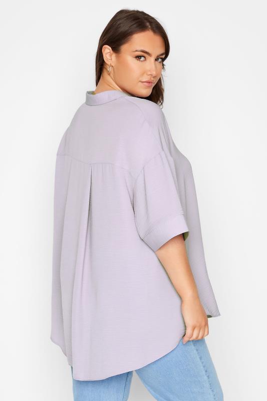 LIMITED COLLECTION Plus Size Lilac Purple Rugby Throw On Shirt | Yours Clothing 1
