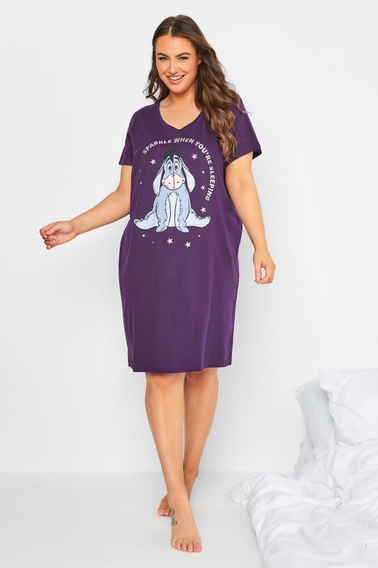 DISNEY Plus Size Purple Eeyore "Sparkle" Nightdress | Yours Clothing 3