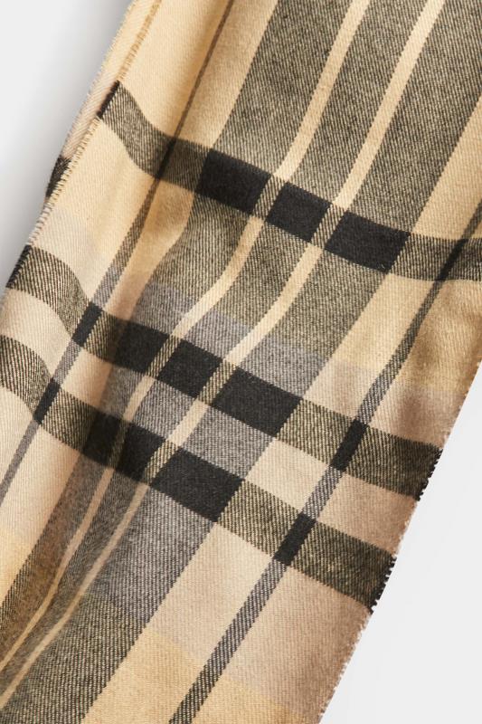 Beige Brown & Black Check Print Scarf | Yours Clothing 5